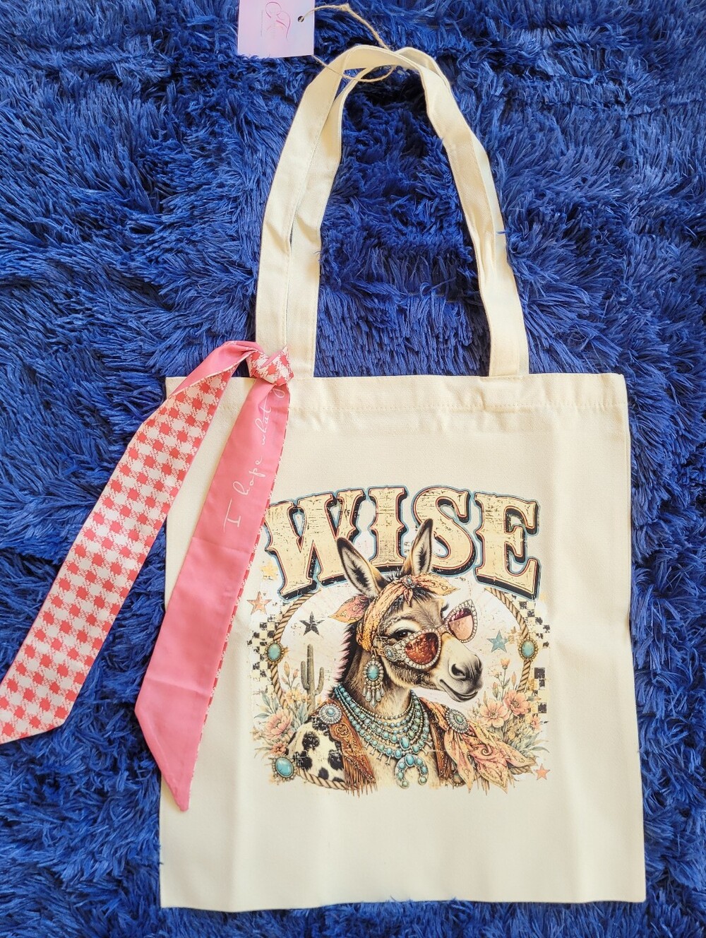 Custom Wise A*s Canvas Tote Bag With Sash